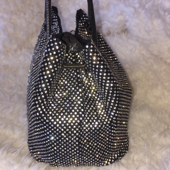 Bags Black And Silver Rhinestone Bucket Bag Poshmark